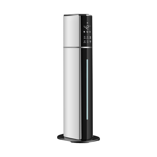H1A Freestanding Humidifier with Top Fill 9L/2.4Gal Water Tank, Cool Mist Ultrasonic Air Humidifiers with Essential Oil, Adjustable 360° Nozzle, Whisper Quiet Operation, Sleep Mode, Auto Shut Off, for Home, Bedroom, Baby room, Office, Plants(Black&White)